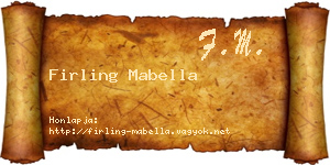 Firling Mabella névjegykártya